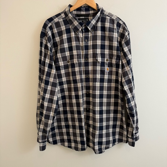 Carhartt Other - Carhartt Navy and White Plaid Button Down Shirt‎